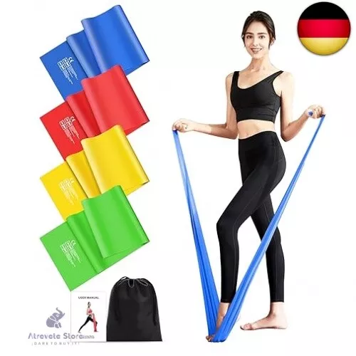 Theraband Terra Band 4er-Set 1.5M Lang Fitnessbänder Widerstandsbänder in 3 S