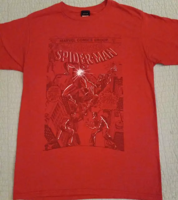 2012 Men's Medium Marvel Red Spiderman Comic Print Graphic T Shirt