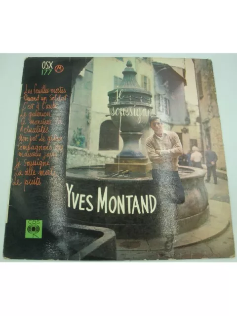 YVES MONTAND je soussigné LP 1956 CBS les feuilles mortes/mon pot' le gitan