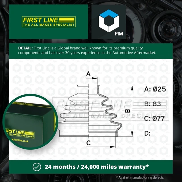 CV Joint Boot fits CITROEN C.V. Driveshaft Gaiter Firstline Quality Guaranteed