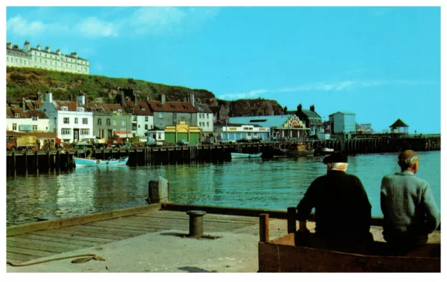 Postcard Whitby Yorkshire England  The Harbour and West Cliff