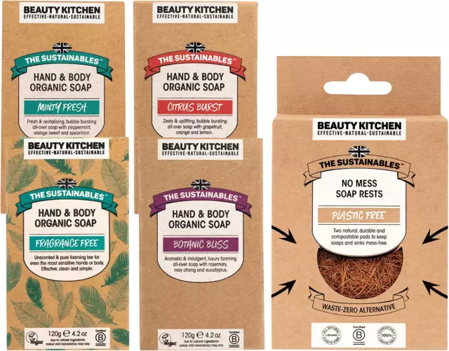 Beauty Kitchen the Sustainables Vegan Soap Box Gift Bundle - 4X Hand & Body Orga