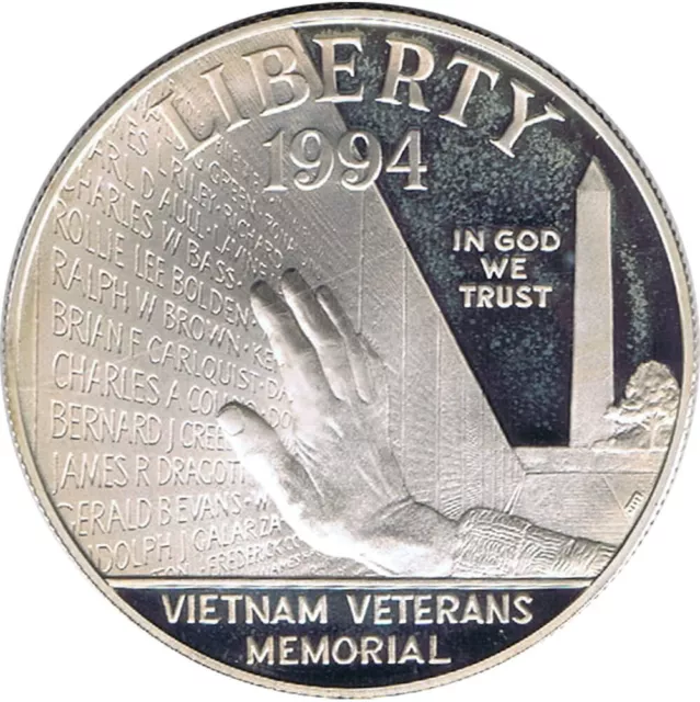 Estados Unidos America Liberty 1994 Silver Usa Dollar  - Veteranos Vietnam