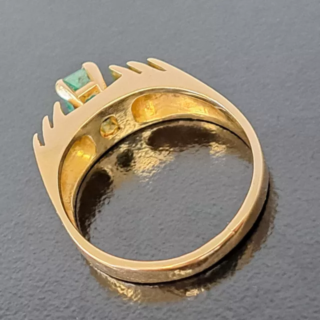 BEAUTIFUL 14K YELLOW Gold Emerald Ladies Ring Sz 8.5 $695.00 - PicClick