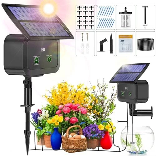 SOLAR DRIP IRRIGATION System Kit, Automatic Watering System with 30 ...