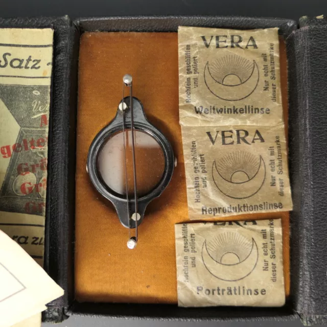VERA Vorsatzlinsen Set für die antike Kamera, original im Etui, sehr selten ! 2