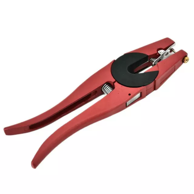 Pig Cattle Ear Tag Plier Livestock Tool for Cow Sheep Goat Farm Animals Red