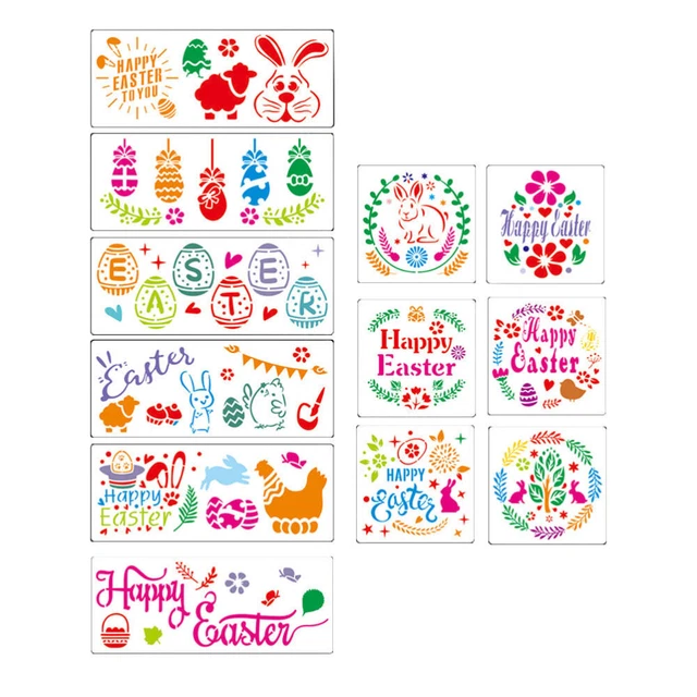 12 stücke Malerei Stencil Ostern Thema Zeichnung Vorlage DIY Malerei Vorlage