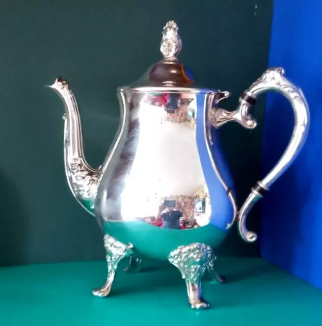 ANTIQUE TEAPOT VICTORIAN SILVER PLATED HINGED LID HAND by P. ASHBERRY SHEFFIELD