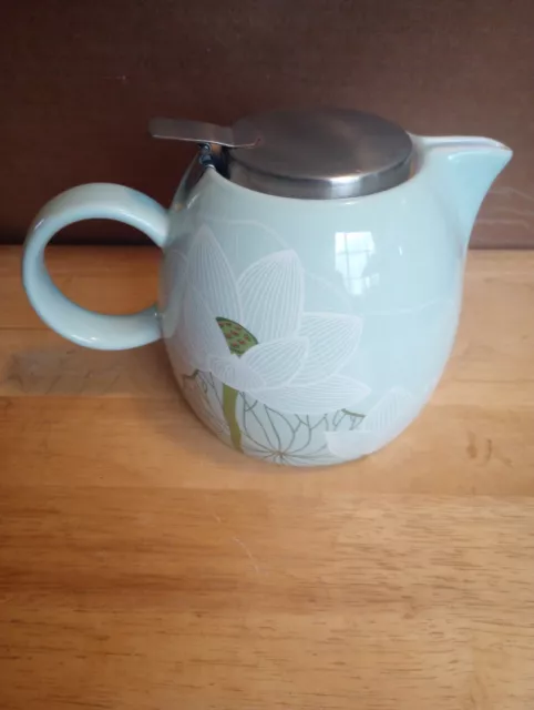 Tea Forte Lotus Water Lily Green Teapot With Infuser Loose Leaf