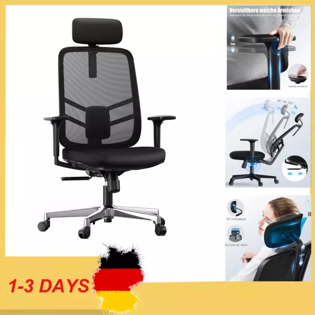 Bürostuhl ergonomisch Drehstuhl Chefsessel 150kg,330LB Schreibtischstuhl,DE