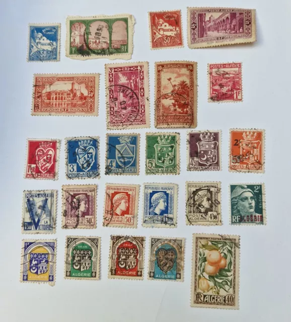 25 timbres d'Algérie RF, oblitérés