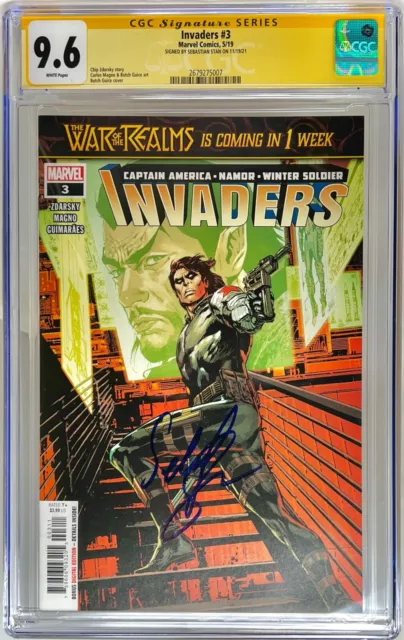 Sebastian Stan Signed CGC Signature Series Graded 9.6 Invaders #3