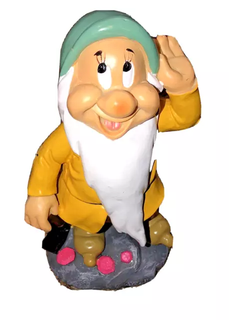 Disney Snow White & 7 Dwarfs Collectible Bashful Garden Gnome Statue 8” Tall New