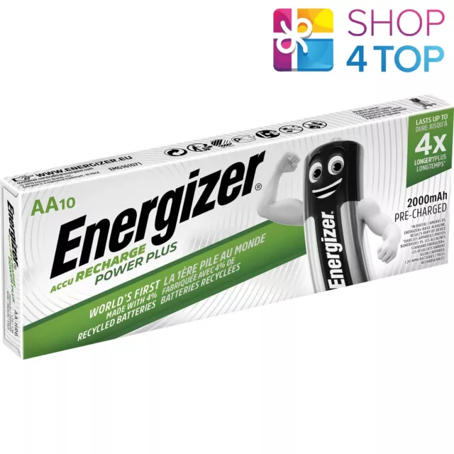 10 Energizer Aa batteries Recharge Puissance Plus Nimh Rechargeable 1.2V Neuf