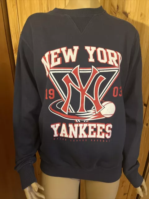 Majestic New York Yankees Men's Sz M Sweatshirt Crewneck Pullover MLB Navy