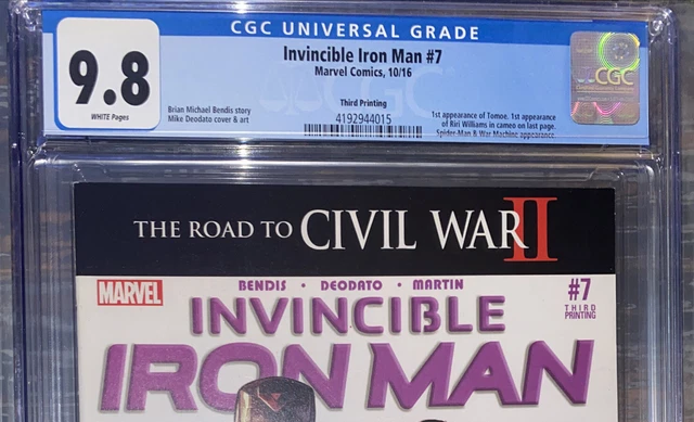 Invincible Iron Man #7 2016 Marvel CGC 9.8 3rd Print 1ST RIRI WILLIAMS MCU 🔥 2
