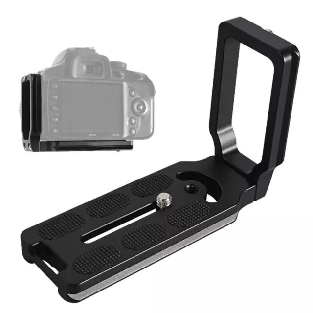 L-Bracket Quick Release Plate Aluminum for DSLR Camera Stabilizer Gimbal Black