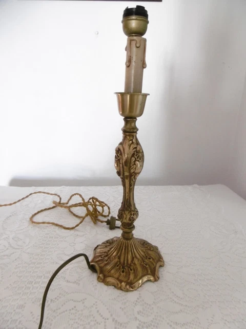 MAGNIFIQUE ANCIEN PIED Lampe En Verre Base En Pointes De Diamant EUR 60