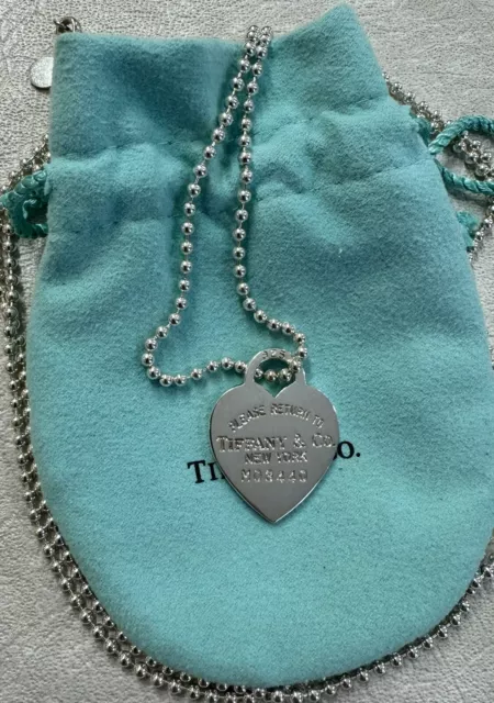 Tiffany & Co Long chain heart tag necklace Sterling Silver 925