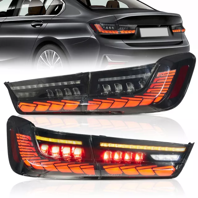 VLAND SMOKED Tail Lights For 2019-2021 BMW 3 G20 G80 M3 GTS 330i 340i w/ Dynamic
