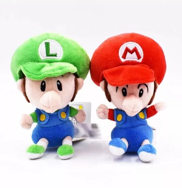 Super mario bros 2 Peluches bébé mario et luigi 15 Cm lot 2 Doudou jouet  Enfant