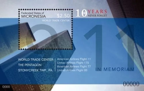 Micronesia 2011 - September 11, 10th Memorial Anniversary Stamp - S/S - MNH