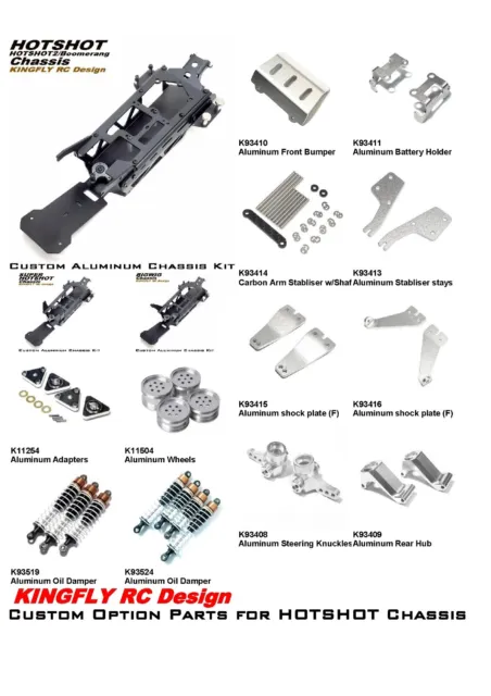 Kingfly Aluminum parts for TAMIYA 1/10 HOTSHOT/BIGWIG/HOTSHOT2/ Super HOTSHOT
