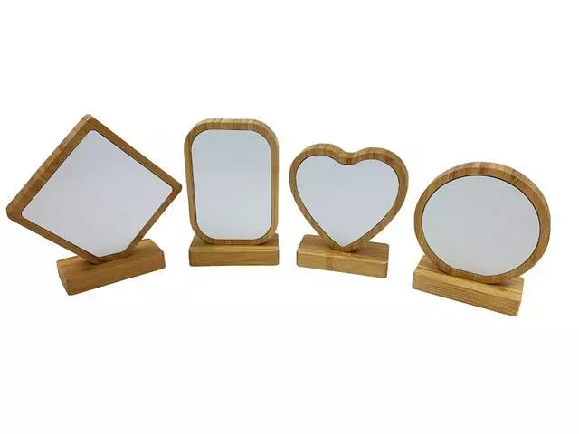 Bamboo Photo Picture Frame Sublimation  Heart / Round / Square / Diamond Shape