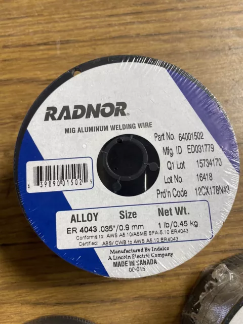 Aluminum 4043 MIG Welding Wire ER4043  (.035) 1-Lb Roll