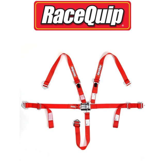 Racequip 709019 Adjustable Youth 5 Point Harness Set Red Universal EXPIRES 06/23