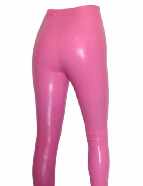 WOMENS PINK LATEX Rubber Leggings Pants £35.99 - PicClick UK