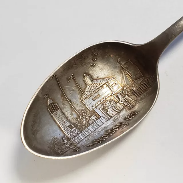 Sterling Silver Souvenir Spoon - Fort Dearborn Chicago Illinois - SKU-FL0893