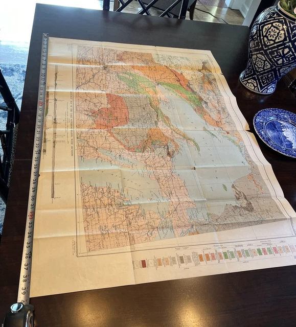 GEOLOGIC MAP OF Lake Superior Region 1910 £34.01 - PicClick UK