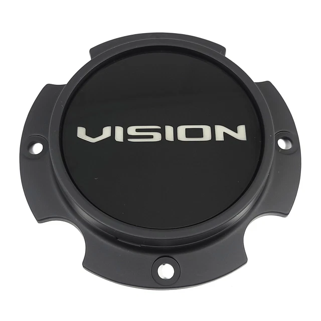 VISION WHEEL CENTER Hub Cap ClosedEnd BoltOn Satin Black 53/16"OD