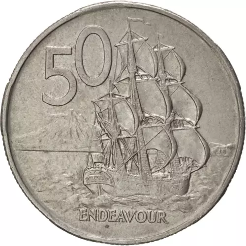 New Zealand 50 Cents Coin | Captain James Cook | HMS Endeavour | 1980