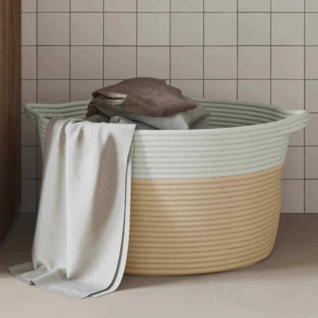 Panier de rangement beige et blanc Ø40x25 cm coton vidaXL