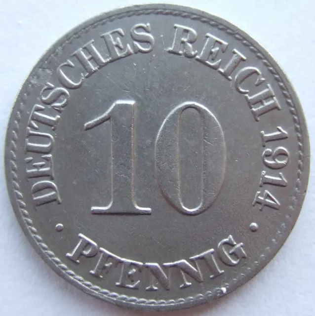 Moneta Reich Tedesco Impero Tedesco 10 Pfennig 1914 A IN Extremely fine