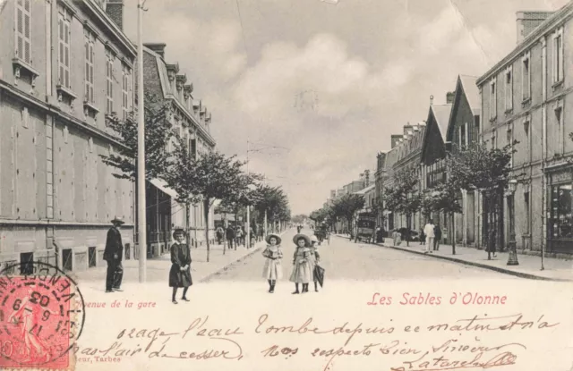 Cpa Vendee 85 Les Sables D'olonne Avenue De La Gare