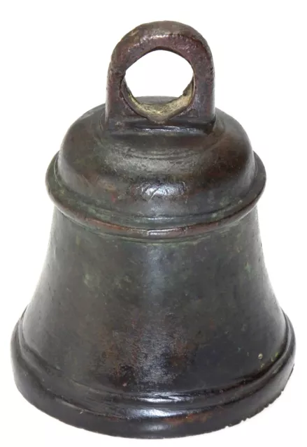 Gotische Bronze Glocke Mitteleuropa Schöne Patina Krone Mit Öse Um 1400