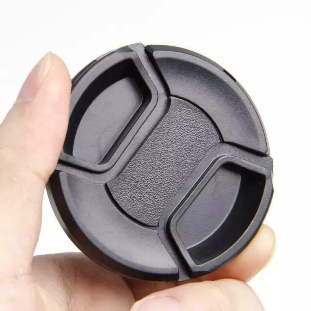 Center Pinch Snap Front Lens Cap Cover For SLR camera with-String L7B8