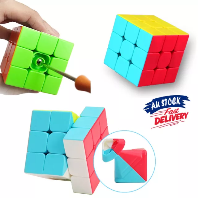 3X3 Magic Cube Fast Speed Smooth Kids Children Toys Stickerless Adult Puzzle Fun