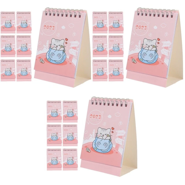 18 Pcs Calendario Tavolo 2023 Per Ufficio Fogli Mobili Mini Giornaliero Regalo