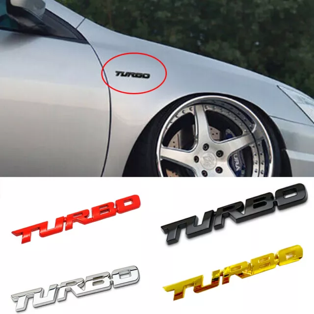 Metal Turbo Badge Emblem Car Auto Fender Trunk Tailgate Decal Stickers Universal