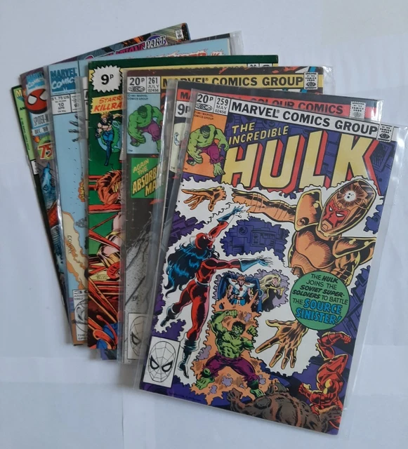 9 x Marvel Comics job Lot Bundle Hulk Spider-man Punisher Deathlok killraven