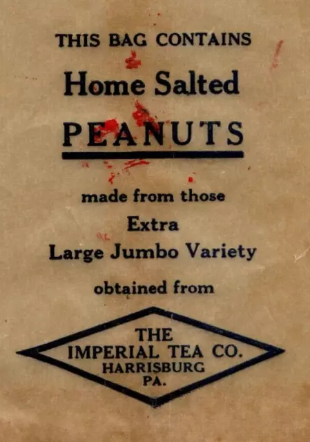 Vintage Bag Salted Peanuts - The Imperial Tea Co Harrisburg, PA