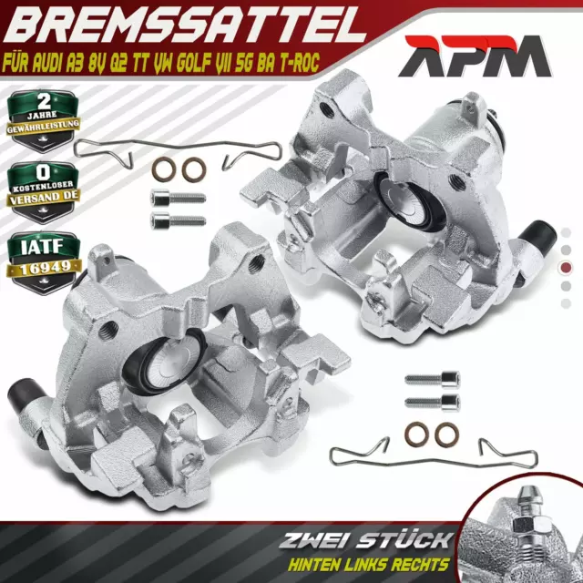 2x Bremssattel mit Halter Hinten Links Rechts für Audi A3 8V Q2 TT VW Golf VII