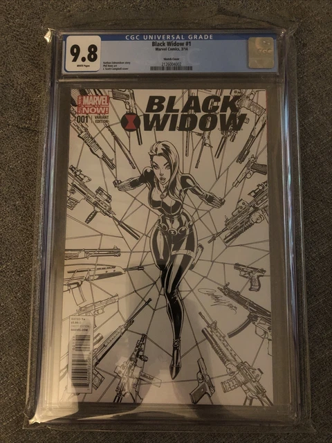 1:100 Sketch J Scott Campbell Variant BLACK WIDOW 1 CGC 9.8 NM/MT Marvel Avenger