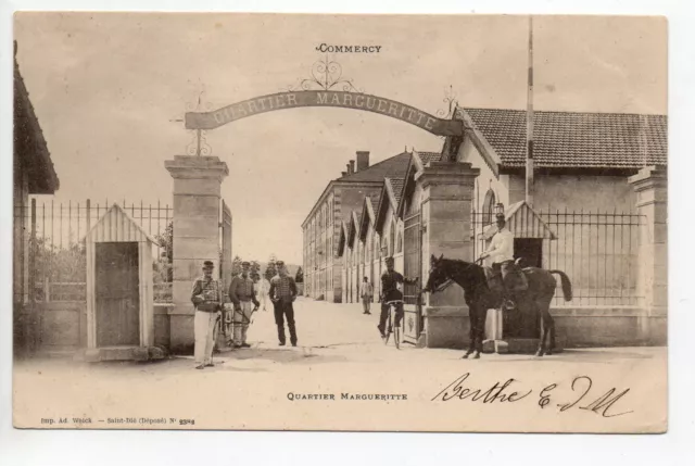 Theme MILITARY LIFE BARRACKS CPA 55 COMMERCE Quartier Margueritte horse soldiers