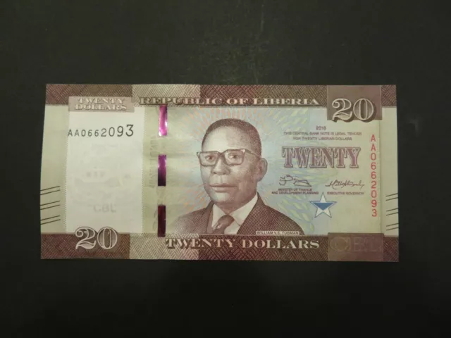 Liberia Banknote 20 Dollars 2016 kassenfrisch (UNC)